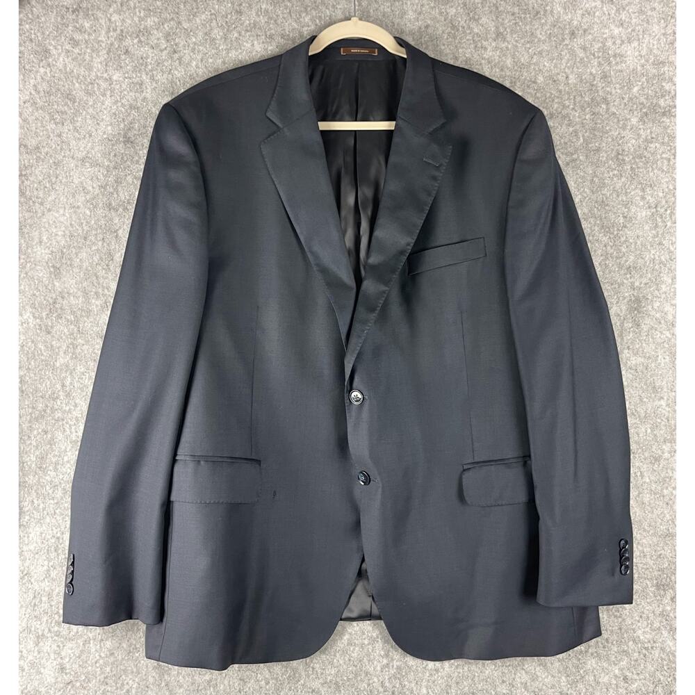 Peter Millar Pure Virgin Wool Blazer Sport Coat Jacket Mens 48R Blue 2 Button